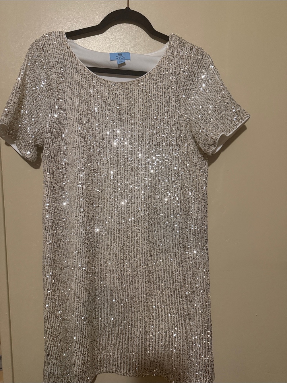 CeCe Champagne Sequin Shift